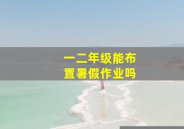 一二年级能布置暑假作业吗