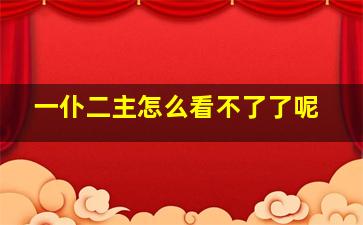 一仆二主怎么看不了了呢