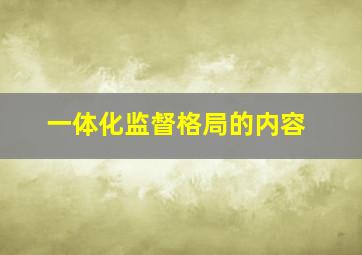 一体化监督格局的内容