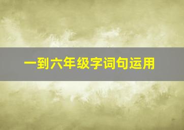 一到六年级字词句运用