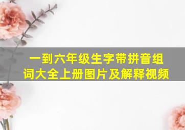 一到六年级生字带拼音组词大全上册图片及解释视频