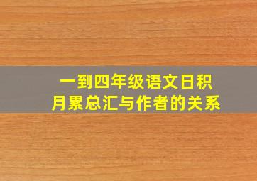 一到四年级语文日积月累总汇与作者的关系