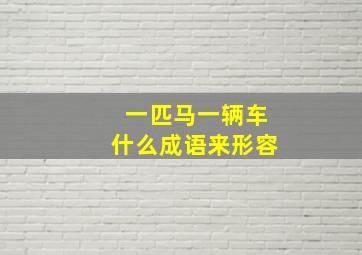 一匹马一辆车什么成语来形容