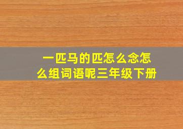 一匹马的匹怎么念怎么组词语呢三年级下册