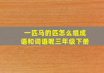 一匹马的匹怎么组成语和词语呢三年级下册