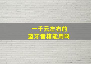 一千元左右的蓝牙音箱能用吗