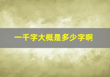 一千字大概是多少字啊