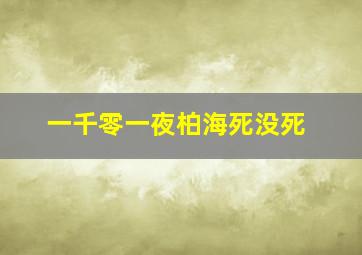 一千零一夜柏海死没死