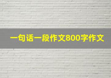 一句话一段作文800字作文