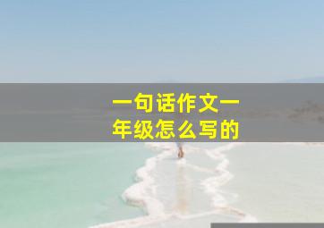 一句话作文一年级怎么写的