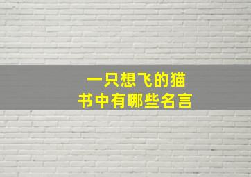 一只想飞的猫书中有哪些名言