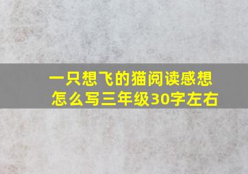 一只想飞的猫阅读感想怎么写三年级30字左右