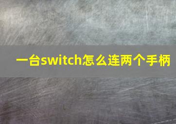 一台switch怎么连两个手柄