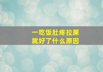 一吃饭肚疼拉屎就好了什么原因