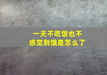 一天不吃饭也不感觉到饿是怎么了