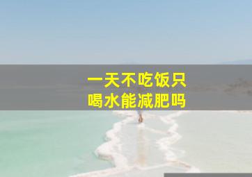 一天不吃饭只喝水能减肥吗