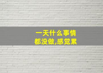 一天什么事情都没做,感觉累