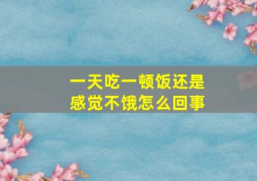 一天吃一顿饭还是感觉不饿怎么回事