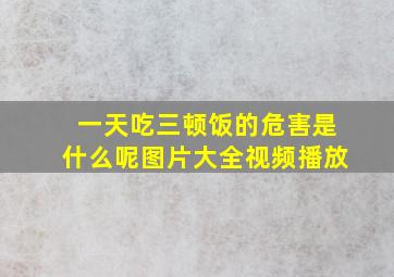 一天吃三顿饭的危害是什么呢图片大全视频播放