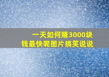 一天如何赚3000块钱最快呢图片搞笑说说