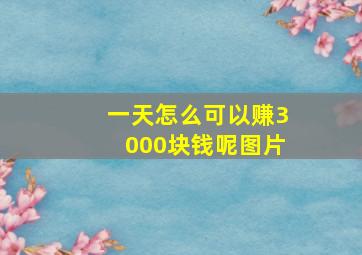 一天怎么可以赚3000块钱呢图片