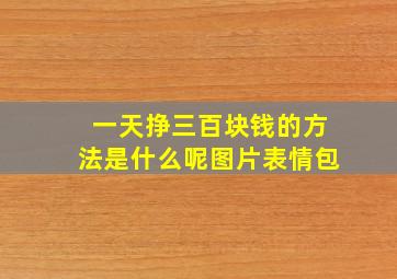 一天挣三百块钱的方法是什么呢图片表情包