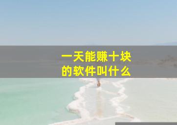 一天能赚十块的软件叫什么