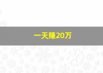 一天赚20万