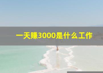 一天赚3000是什么工作