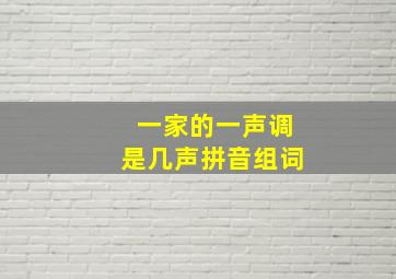 一家的一声调是几声拼音组词