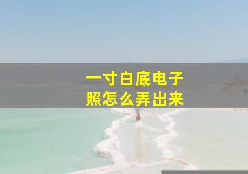 一寸白底电子照怎么弄出来