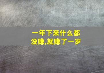 一年下来什么都没赚,就赚了一岁