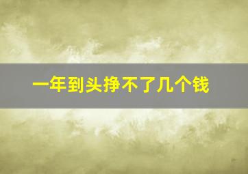 一年到头挣不了几个钱