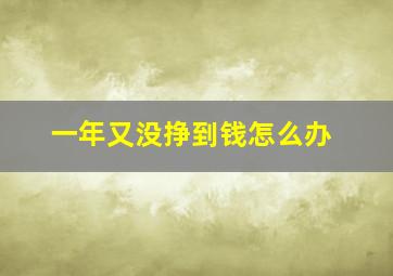 一年又没挣到钱怎么办