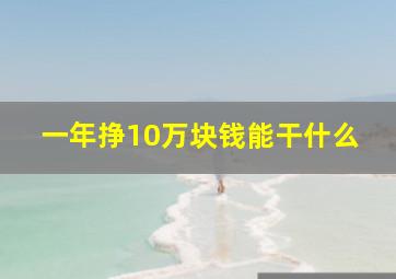 一年挣10万块钱能干什么