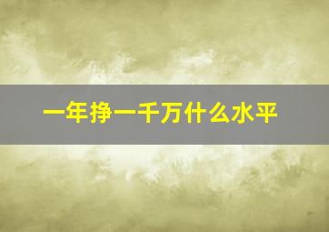 一年挣一千万什么水平