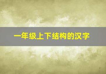 一年级上下结构的汉字