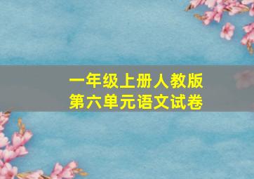 一年级上册人教版第六单元语文试卷