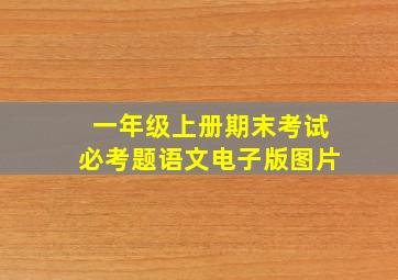 一年级上册期末考试必考题语文电子版图片