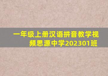 一年级上册汉语拼音教学视频思源中学202301班