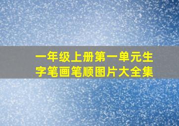 一年级上册第一单元生字笔画笔顺图片大全集