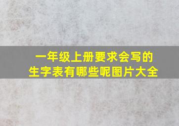 一年级上册要求会写的生字表有哪些呢图片大全