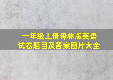 一年级上册译林版英语试卷题目及答案图片大全