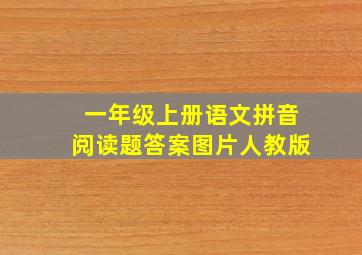 一年级上册语文拼音阅读题答案图片人教版