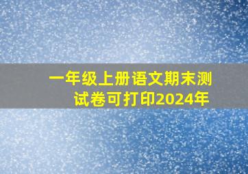 一年级上册语文期末测试卷可打印2024年