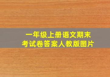 一年级上册语文期末考试卷答案人教版图片