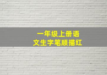 一年级上册语文生字笔顺描红