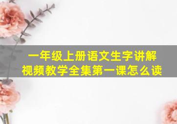 一年级上册语文生字讲解视频教学全集第一课怎么读