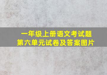 一年级上册语文考试题第六单元试卷及答案图片