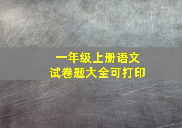 一年级上册语文试卷题大全可打印